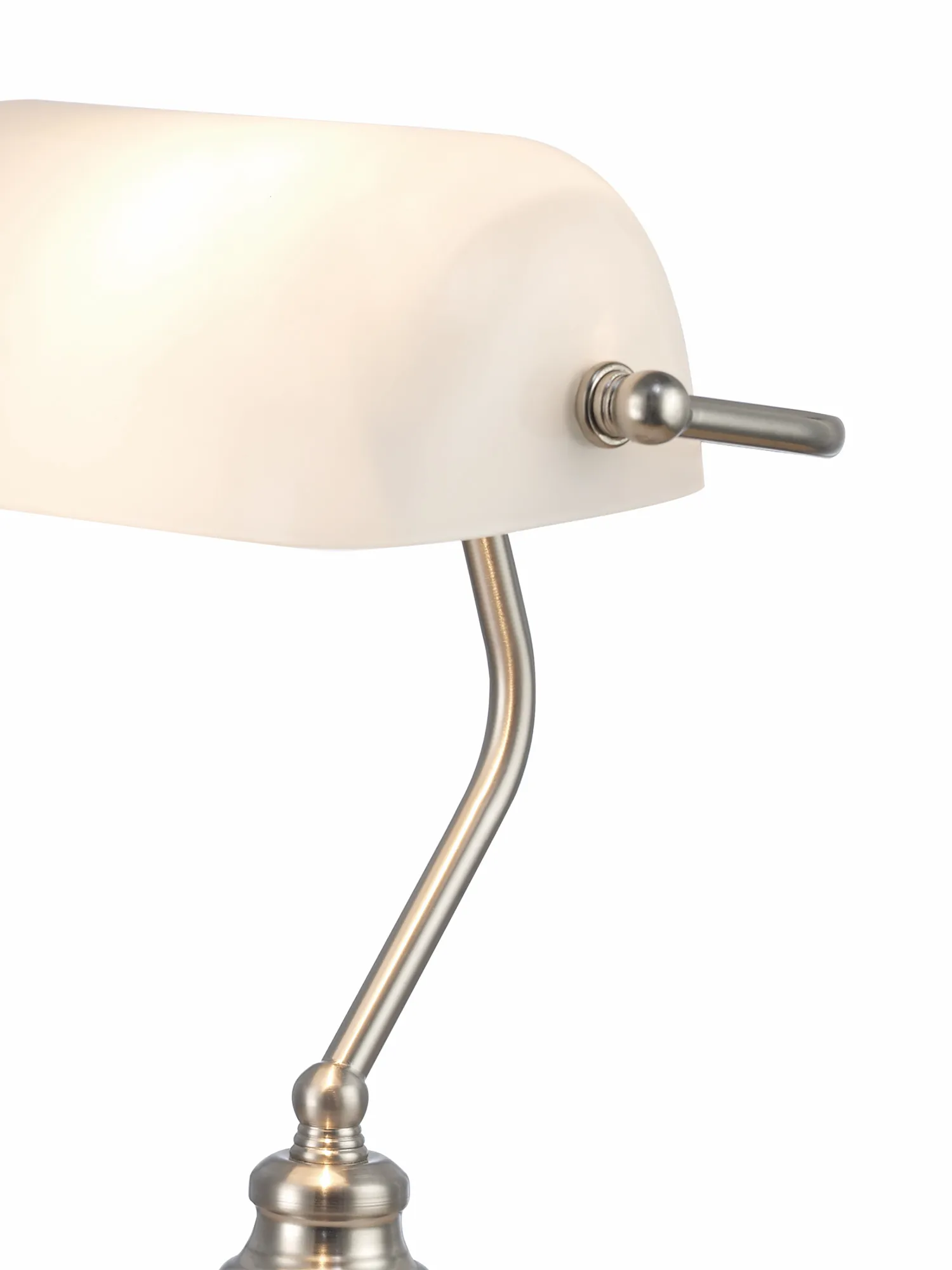 Morgan Glass 42cm 1 Light Table Lamp Satin Nickel D0086  Deco Morgan